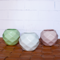 mate de ceramica geometrico facetado pasteles - tienda online