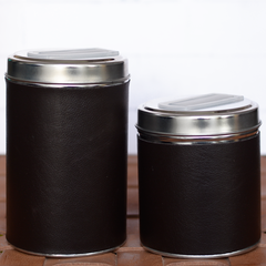 Latas Forradas Ecocuero X2 Con Dosificador Yerbera Azucarera - comprar online