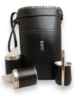 Set matero bolso con division de eco cuero compatible stanley latas x2 mate termico