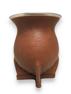 Imagen de Mate de calabaza 4 patas reforzado forrado en cuero con virola de Acero sin bombilla