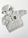 BUZO GRIS CON CAPUCHA MARCA CARTERS TALLE 3 MESES