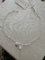 Tornozeleira Coração e ponto de luz 25cm em Prata 925 