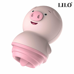 Estimulador clitoriano em formato porco, ao abrir uma pequena boca com língua produz movimentos de estimulaç - Cod.ES013 - loja online