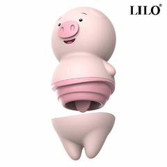 Estimulador clitoriano em formato porco, ao abrir uma pequena boca com língua produz movimentos de estimulaç - Cod.ES013 na internet