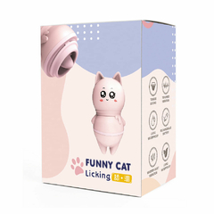 Estimulador clitoriano em formato gato, ao abrir uma pequena boca com língua produz movimentos de estimulaçã - Cod.ES016 - loja online