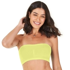 Top Faixa Anatômico Com Bojo Removível Sem Costura Verde Neon - Cod.ZR0300-009-C429