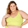 Top Plus Size Jacquard com Renda e Bojo Removível sem Costura Verde Neon - ZR0300-080-1795-V03