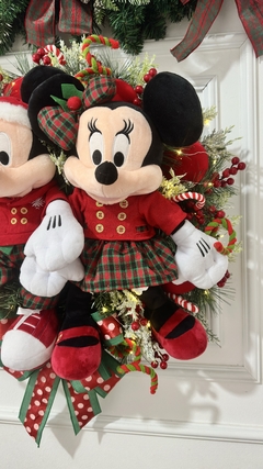 Guirlanda de Natal Disney c/ casal xadrez e luzes - 60cm - comprar online