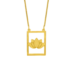 Escapulário Buda com Flor de Lótus Ouro - comprar online