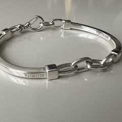 Bracelete Exclusivo Barras e Corrente de Prata en internet