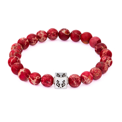 Bracelete Cubo Prata Jasper Imperial Vermelha - buy online