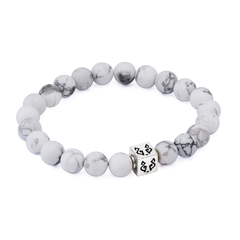 Bracelete Cubo em Prata Howlita branca - buy online