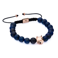 Bracelete Lapis Lazuli Cabeça de Lobo Prata - loja online