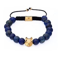 Bracelete Lapis Lazuli Cabeça de Lobo Prata - W.SEIGNEUR Exclusividade e amor em cada detalhe