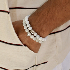 Bracelete Cubo em Prata Howlita branca - (cópia)