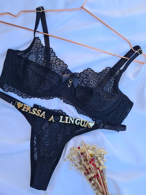 Underwear And Bra Set - Black