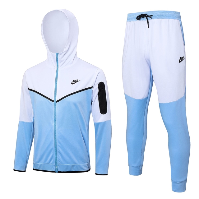 Conjunto Nike Sportswear Tech Fleece (Branco, Azul Celeste)