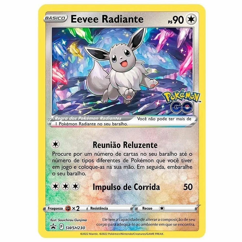 Box Coleção Premium Eevee Radiante Com Broche Pokémon GO COPAG TCG