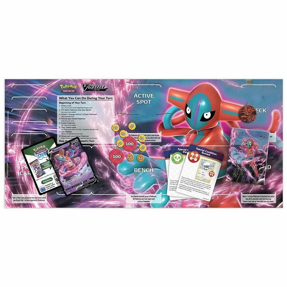 Jogo de Cartas Baralho de Batalha V Pokemon 60 Cartas Deoxys Copag