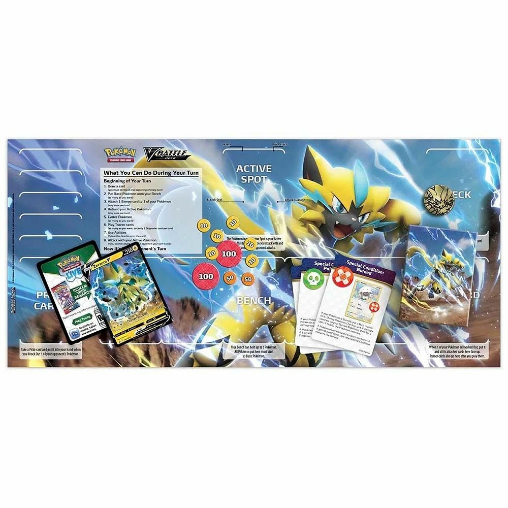 Cartas Pokémon Batalha V Zeraora 60 Cartas 