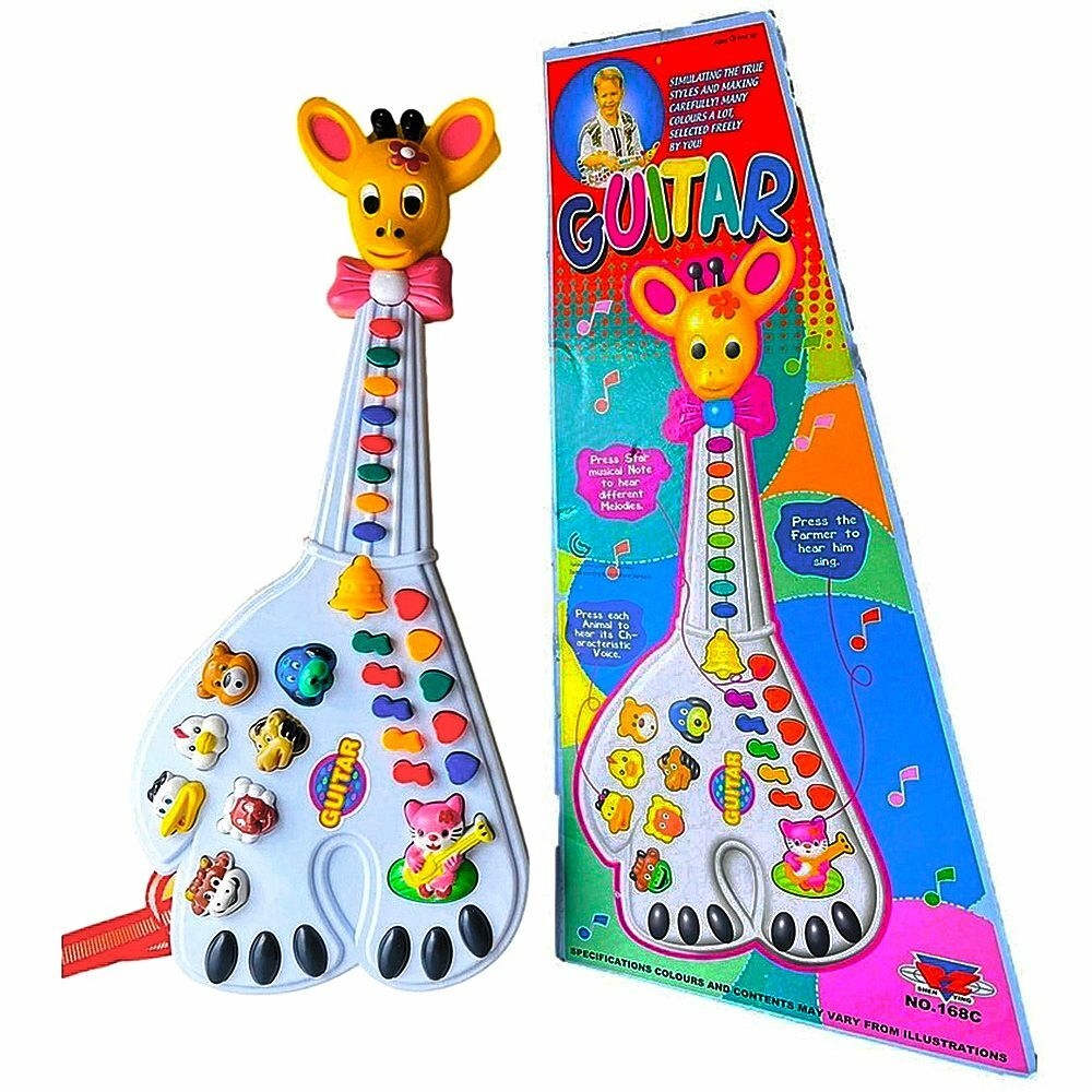 Brinquedo Guitarra Musical Girafa Teclado Infantil Som