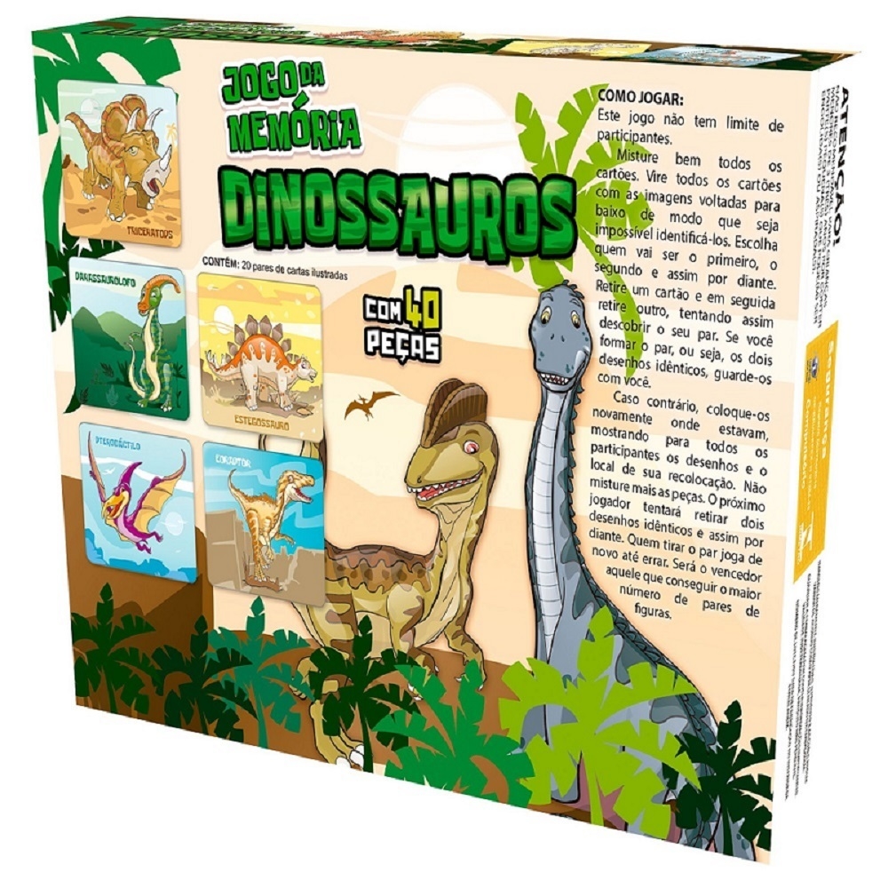 Jogo da Memória Dinossauro Pais e Filhos