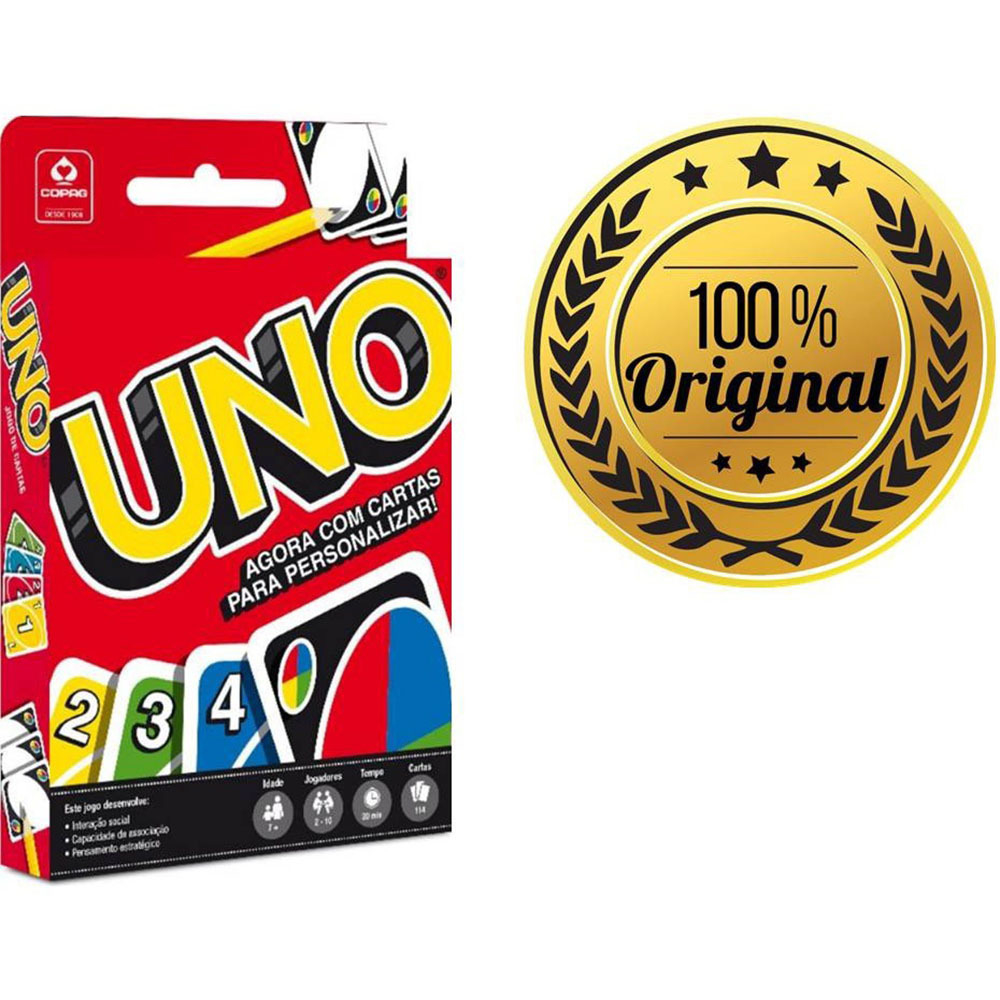 Jogo UNO Original Com Cartas Para Personalizar - Copag Comercial