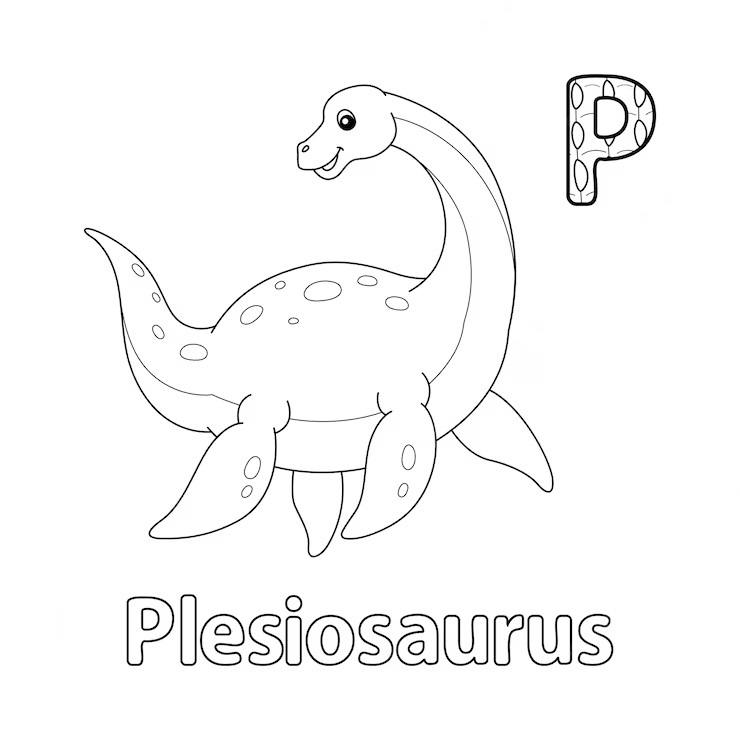 Livro Digital para Colorir Dinossauro Aprendendo o Alfabeto
