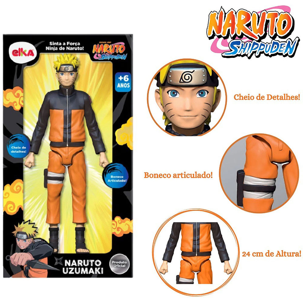Boneco Naruto Shippuden Naruto Uzumaki 24 Cm - Elka - Loja ToyMania
