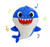 Pelúcia Baby Shark 25 Cm Azul Com Som