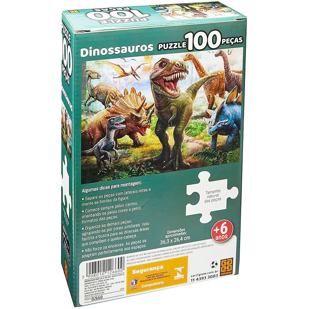 Jogo Quebra Cabeça Puzzle 100 Peças Dragoes Grow - Papellotti