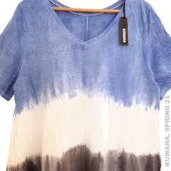 Vestido XL V batick Degradee Blue OVERSIZE - comprar online
