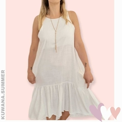 Vestido Lino Ximena White - comprar online