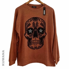 Sweater Oversize Skull Shine Chocolate - comprar online