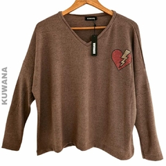 Sweater Escote V Oversize Love Vison