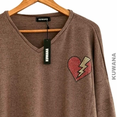 Sweater Escote V Oversize Love Vison - comprar online