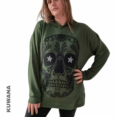 Buzo Hoodie XL OVERSIZE Skull Green - comprar online