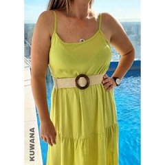 Vestido Largo LINO Lime - comprar online