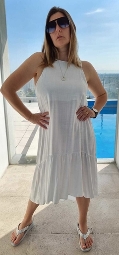 Vestido Lino Ximena White - tienda online