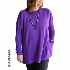 MAXI Sweater BREMER Largo violeta (XL/XXL) en internet