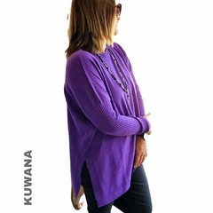MAXI Sweater BREMER Largo violeta (XL/XXL) - Kuwana Mayorista