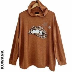 Buzo Hoodie XL OVERSIZE MOuth Brown