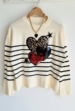 Sweater BREMER RAYADO LOVE PRINT