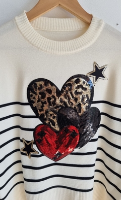 Sweater BREMER RAYADO LOVE PRINT - comprar online