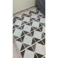 Tapete Turco em fio tipo frise 10mm Zig-Zag Marrom - LUXdécor