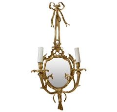 Arandela Bronze Trabalhado C Espelho 02 Lampadas - comprar online