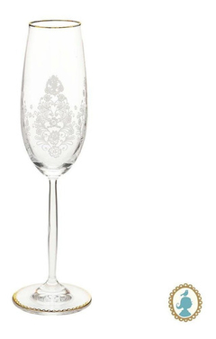 Conj 06 Taças Champagne Cristal Fino Lapidados Florais - comprar online