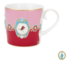 Jogo 06 Canecas Porcelana Rosa E Pink Bird