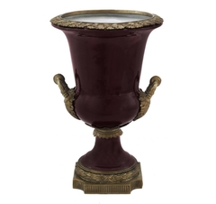 Vaso Ânfora Porcelana Nobre Vinho Alças Classica Bronze - comprar online