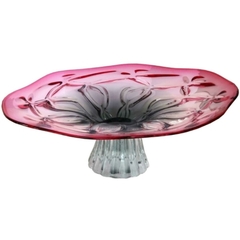 Centro De Mesa Murano Rosa C Cinza Base Transp. - comprar online